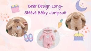 rs 149 bear design long-sleeve baby jumpsuit thespark shop